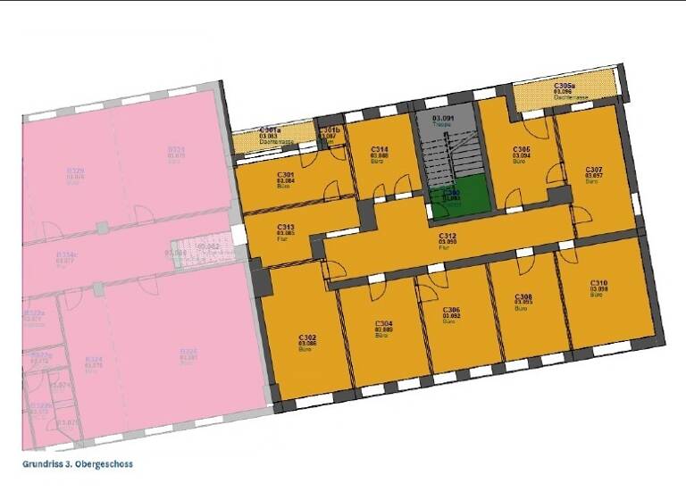 Bürofläche zur Miete provisionsfrei 12,50 € 374 m² Bürofläche Johannstadt-Nord Dresden 01307