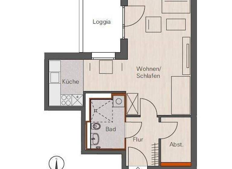 Wohnung zur Miete 728 € 1 Zimmer 47,3 m² 1. Geschoss Gertrud-Krüger-Weg 10 St Jobst Nürnberg 90491