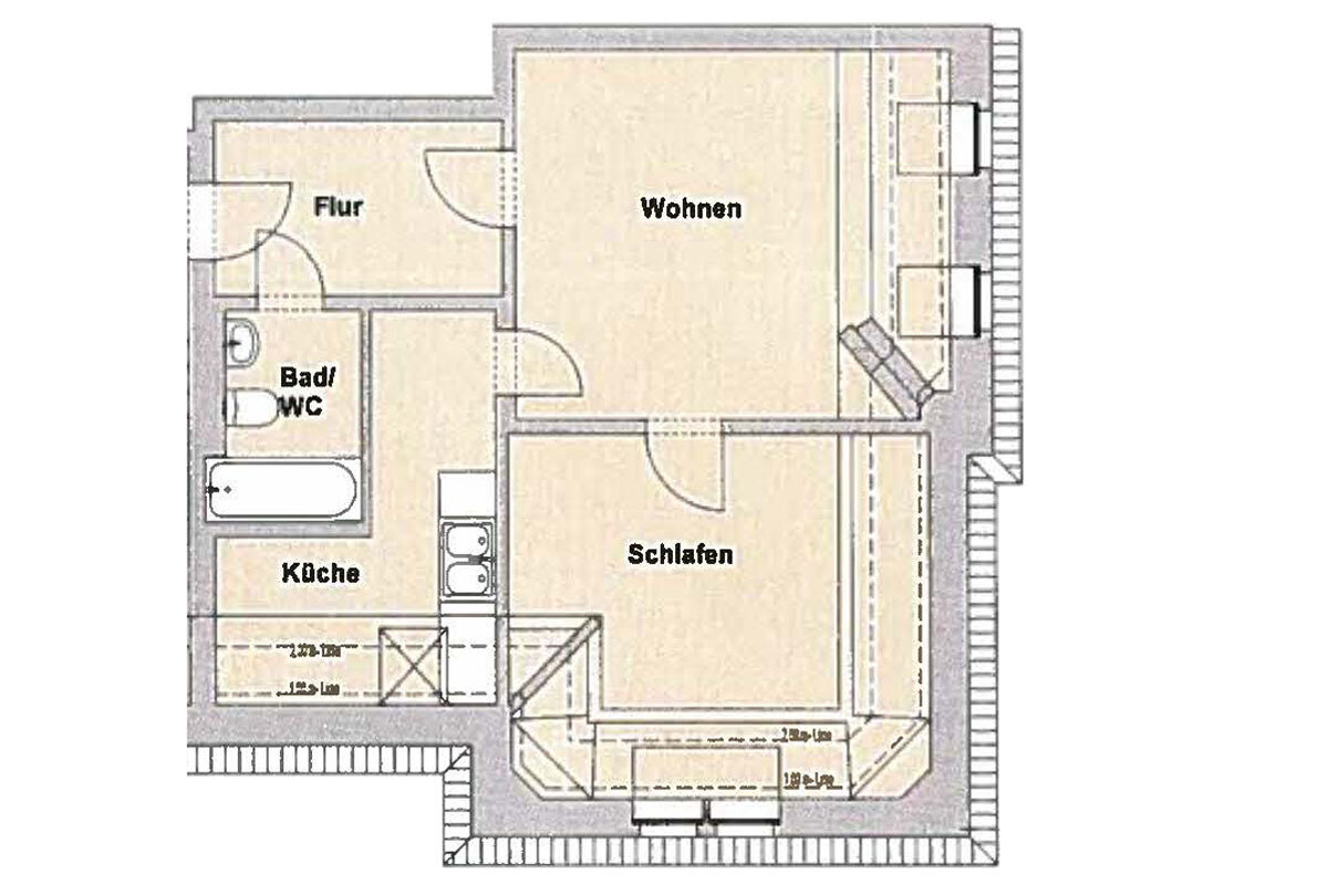 Wohnung zur Miete 409 € 2 Zimmer 50 m²<br/>Wohnfläche 3.<br/>Geschoss 01.02.2025<br/>Verfügbarkeit Bärensteiner Straße 10 Striesen-Ost (Bärensteiner Str.) Dresden 01277