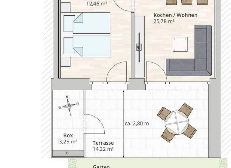 Terrassenwohnung zum Kauf - Erstbezug provisionsfrei 330.000 € 2 Zimmer 47,6 m² EG Baldebrechtgasse 1 Rankweil 6830
