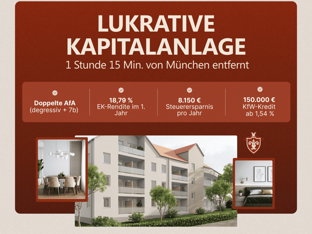 Wohnung zum Kauf - Erstbezug 260.000 € 2 Zimmer 48,3 m² 1. Geschoss frei ab 01.12.2027 Geisenhausen Geisenhausen 84144