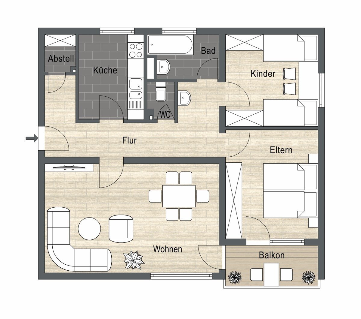 Wohnung zum Kauf 279.000 € 3 Zimmer 78 m²<br/>Wohnfläche 3.<br/>Geschoss Jagstfeld Bad Friedrichshall-Jagstfeld 74177