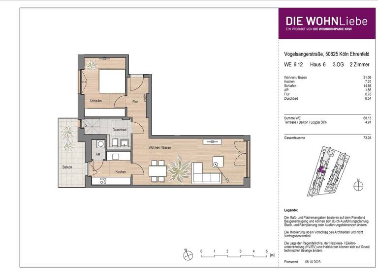 Wohnung zum Kauf - Erstbezug 576.900 € 2 Zimmer 73 m² Vogelsanger Straße 271 Ehrenfeld Köln 50825