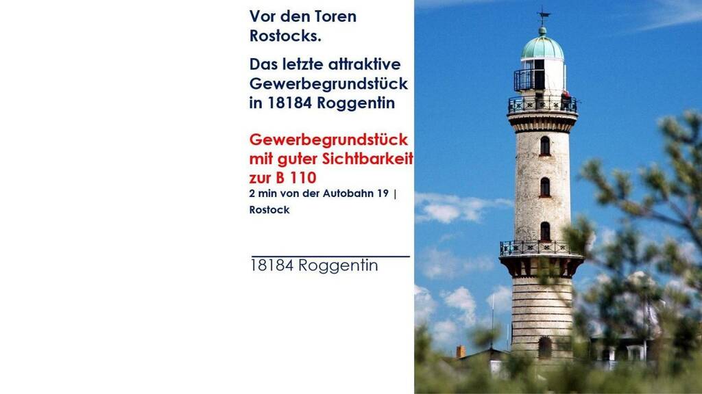Gewerbegrundstück zum Kauf provisionsfrei 476.500 € 4.436 m² Grundstück Zum Bornkoppelweg Stadtmitte Roggentin b. Rostock 18055