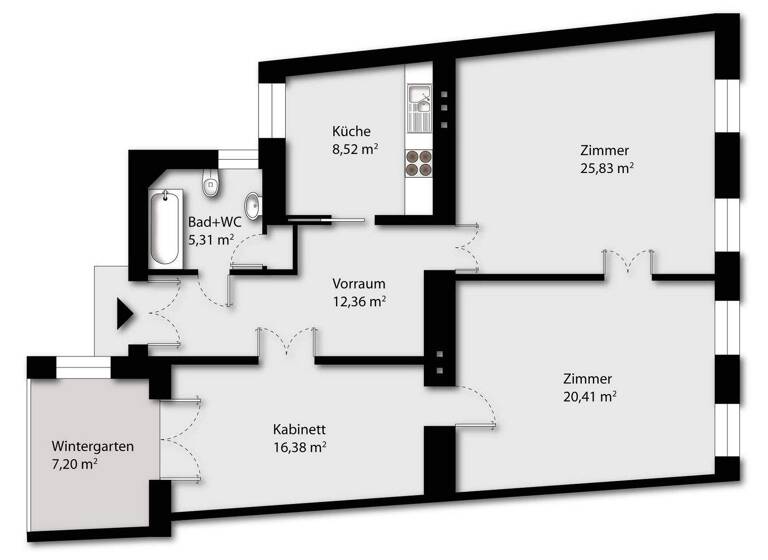 Wohnung zum Kauf 480.000 € 3 Zimmer 96,3 m² Wien 1050