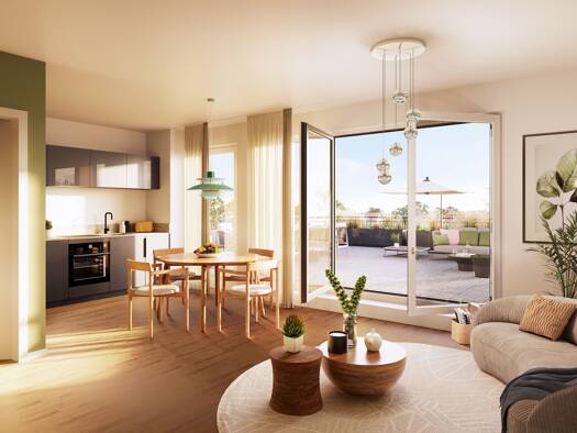 Wohnung zum Kauf - Neubau provisionsfrei 384.000 € 2 Zimmer 45,4 m² 2. Geschoss frei ab sofort Am Schäferanger 2-12 Oberschleißheim 85764