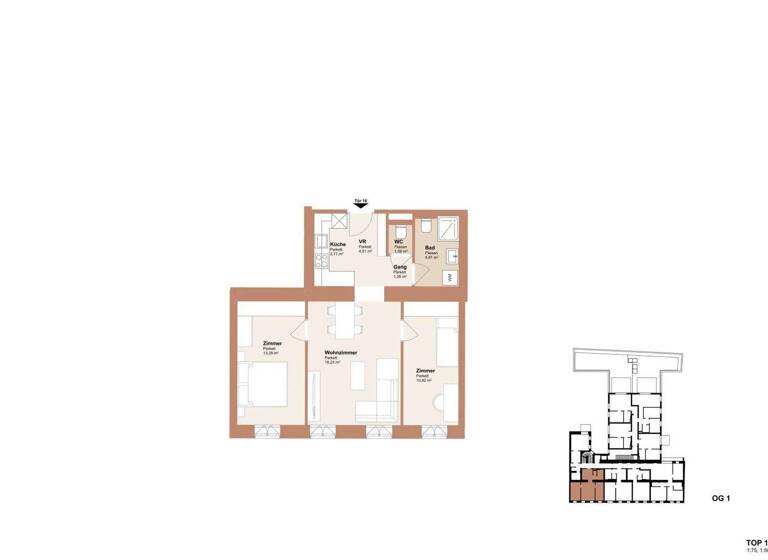 Wohnung zum Kauf - Erstbezug 349.000 € 3 Zimmer 57,5 m² 1. Geschoss Wien,Ottakring 1160