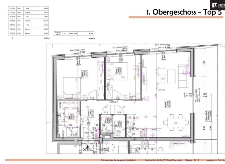 Terrassenwohnung zum Kauf - Erstbezug 499.000 € 3 Zimmer 85,6 m² 1. Geschoss Biedermannsdorf 2362