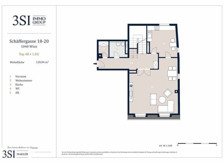 WG-Zimmer zum Kauf 990.000 € 3 Zimmer 120 m² 6. Geschoss Schäffergasse 18-20 Wien 1040
