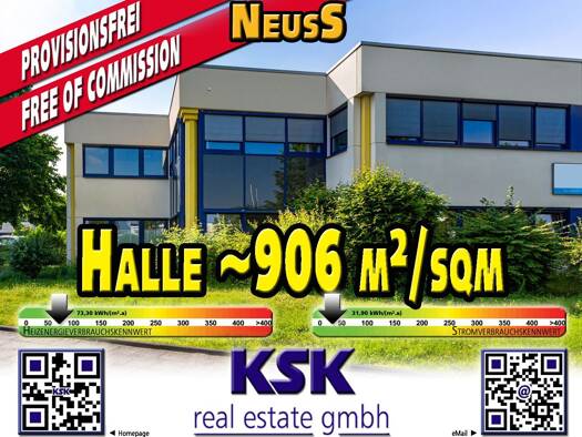 Lagerhalle zur Miete provisionsfrei 7,90 € 906 m² Lagerfläche Grimlinghausen Neuss 41468