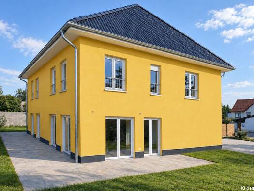 Doppelhaushälfte zum Kauf - Erstbezug 349.000 € 4 Zimmer 112 m² 378 m² Grundstück Gartenweg 7 Benkendorf b Salzmünde Salzatal 06198