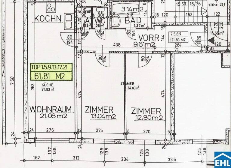 Wohnung zum Kauf 259.000 € 3 Zimmer 61,8 m² 1. Geschoss Nordwestbahnstraße Wien 1200