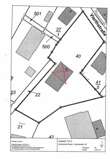 Grundstück zur Versteigerung provisionsfrei 149.000 € 2.501 m² Grundstück Vierthstraße 10 Reher 25593