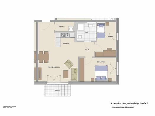 Wohnung zum Kauf provisionsfrei 392.000 € 3 Zimmer 74,9 m² 1. Geschoss Musikerviertel und amerik. Siedlung Schweinfurt 97424