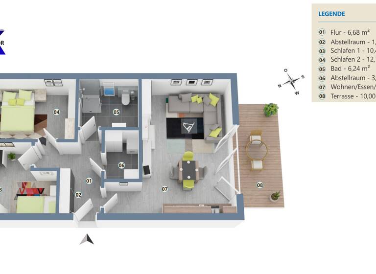 Wohnung zum Kauf - Erstbezug 390.000 € 3 Zimmer 69 m² Schnelsen Hamburg 22457