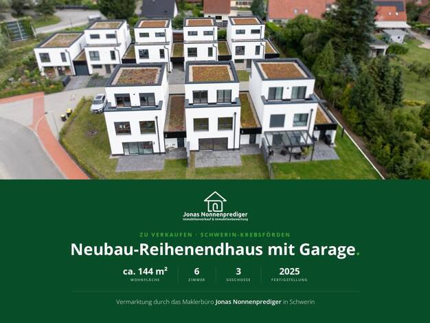 Reihenendhaus zum Kauf - Erstbezug provisionsfrei 540.000 € 6 Zimmer 144 m² 337 m² Grundstück Kühls Acker 18 Krebsförden Schwerin 19061