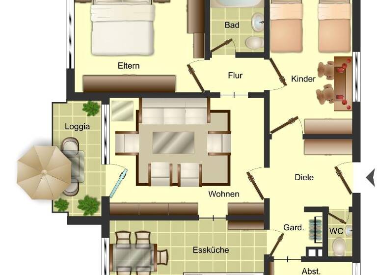 Wohnung zur Miete 809 € 3 Zimmer 77 m² 7. Geschoss frei ab 29.05.2026 Feuerbachstraße 18 Stadt Ibbenbüren 49477