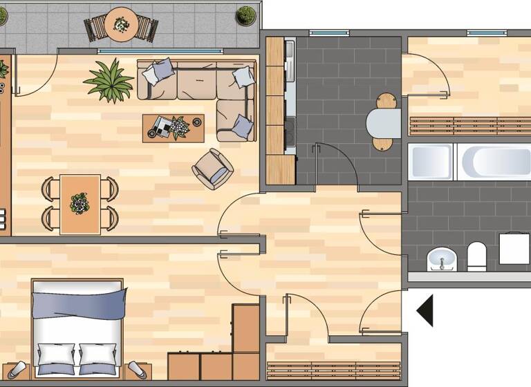 Wohnung zur Miete 479 € 2 Zimmer 63,4 m² 6. Geschoss Von-Humboldt-Straße 4 Birth Velbert 42549