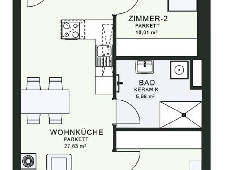 Wohnung zur Miete - Erstbezug 701 € 3 Zimmer 64,1 m² 1. Geschoss frei ab sofort Fröhlichgasse 23-35 Jakomini Graz 8010