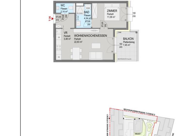 Wohnung zum Kauf - Erstbezug 389.000 € 2 Zimmer 43,9 m² 4. Geschoss Sechshauser Straße Wien 1150