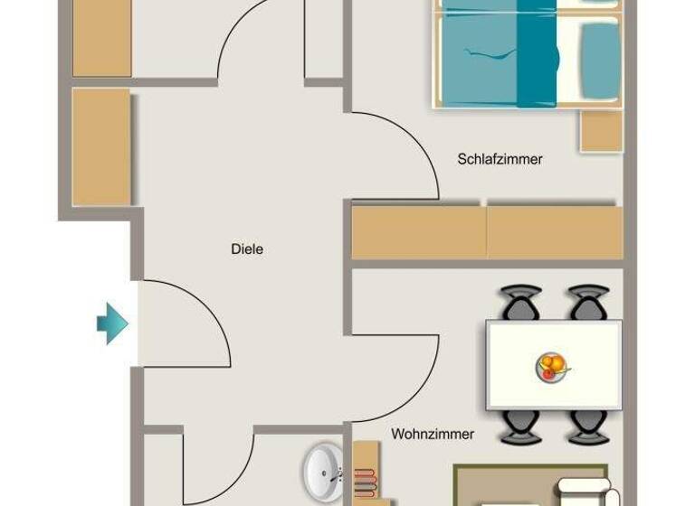 Wohnung zur Miete 503 € 2,5 Zimmer 52 m² 1. Geschoss Beckmannsweg 6 Beckhausen Gelsenkirchen 45897