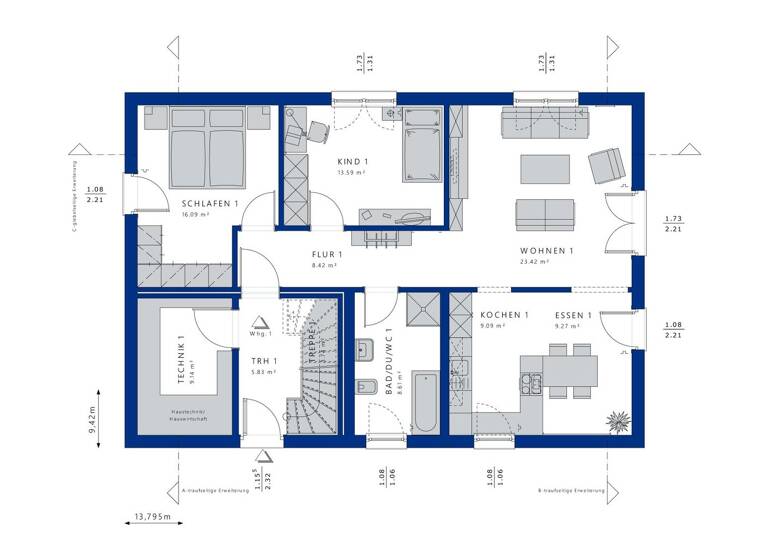 Mehrfamilienhaus zum Kauf 495.000 € 6 Zimmer 215 m²<br/>Wohnfläche 1.100 m²<br/>Grundstück Resse Wedemark 30900