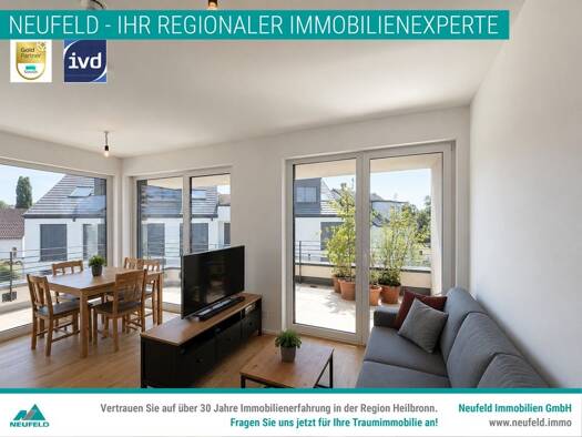 Wohnung zur Miete 1.030 € 2 Zimmer 53,1 m² 6. Geschoss frei ab 01.12.2026 Degmarner Straße 15 Oedheim Oedheim 74229