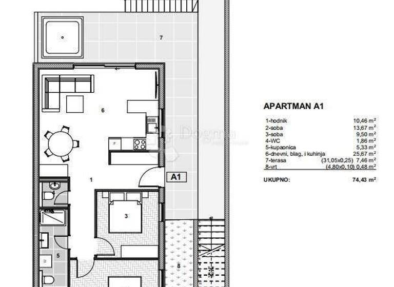 Wohnung zum Kauf 305.163 € 3 Zimmer 74 m² Trogir