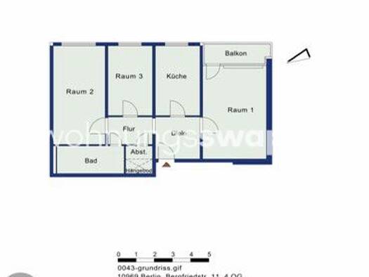 Studio zur Miete Tauschwohnung 400 € 3 Zimmer 72 m² 4. Geschoss Kreuzberg Berlin 10969