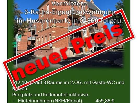 Wohnung zum Kauf 105.000 € 3 Zimmer 112,1 m² Torgau Torgau 04860