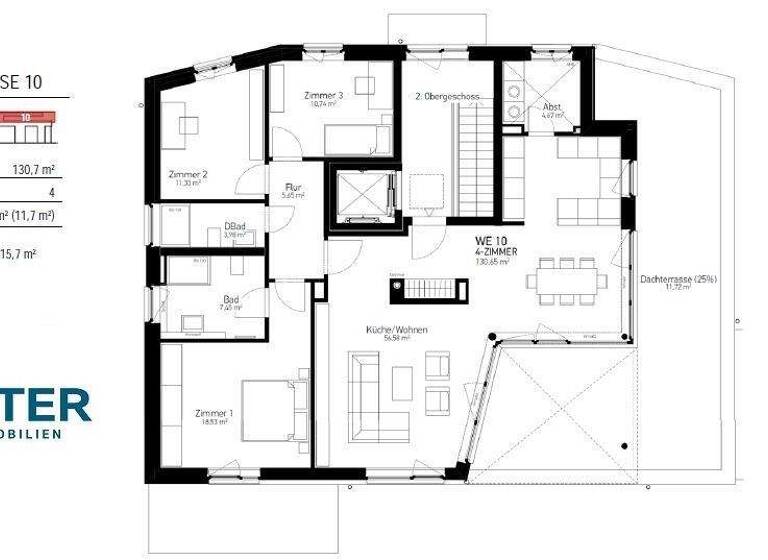 Penthouse zur Miete 2.240 € 4 Zimmer 130,7 m² 2. Geschoss frei ab 01.06.2026 Wedel 22880