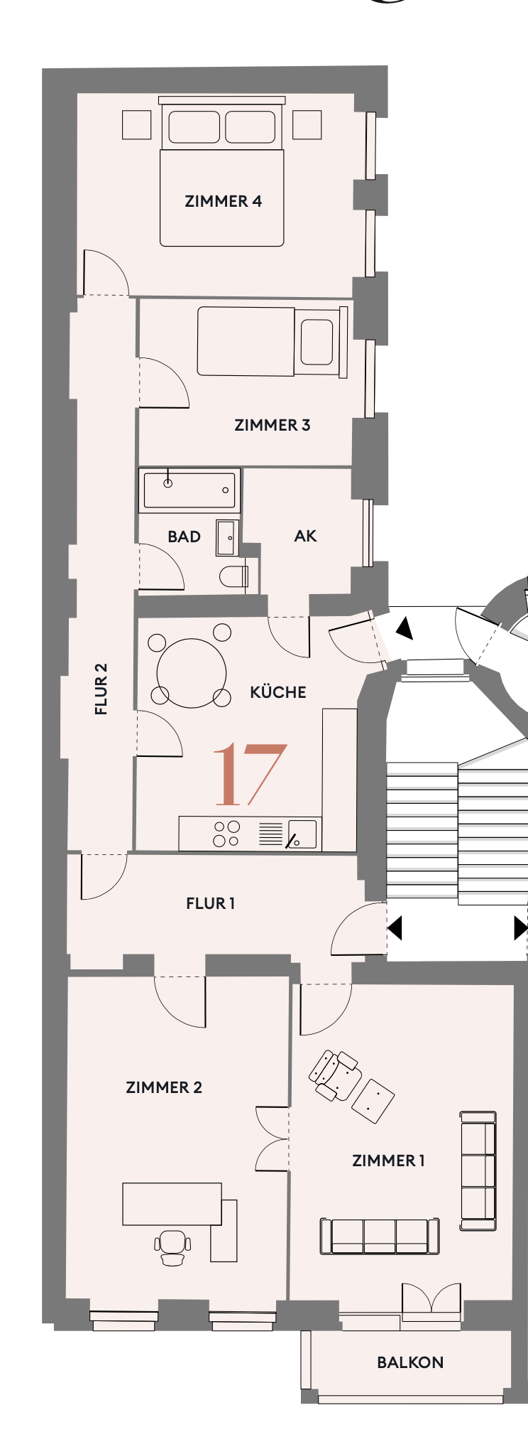 Wohnung zum Kauf 523.000 € 4 Zimmer 121 m²<br/>Wohnfläche 2.<br/>Geschoss Paretzer Straße 10a Wilmersdorf Berlin 10713