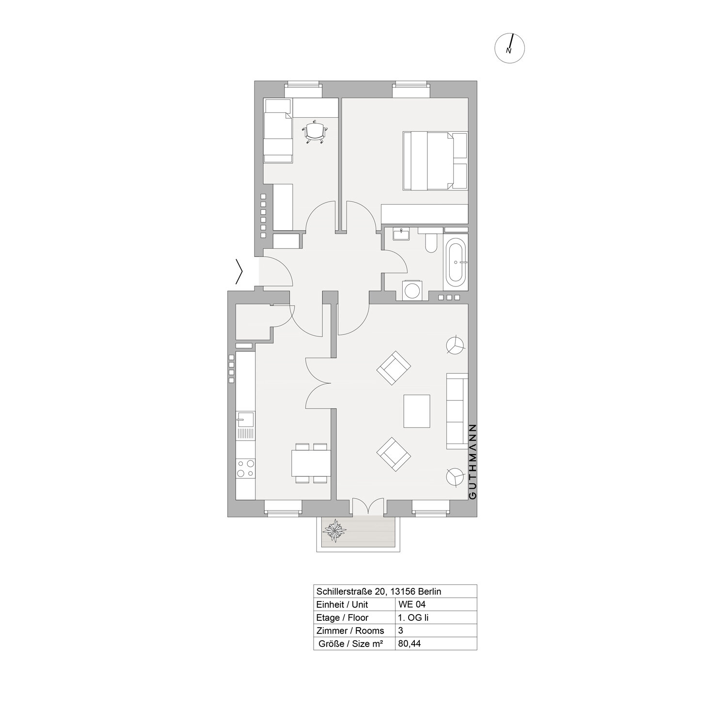 Wohnung zum Kauf 310.000 € 3 Zimmer 80,4 m²<br/>Wohnfläche 1.<br/>Geschoss Rosenthal Berlin 13156