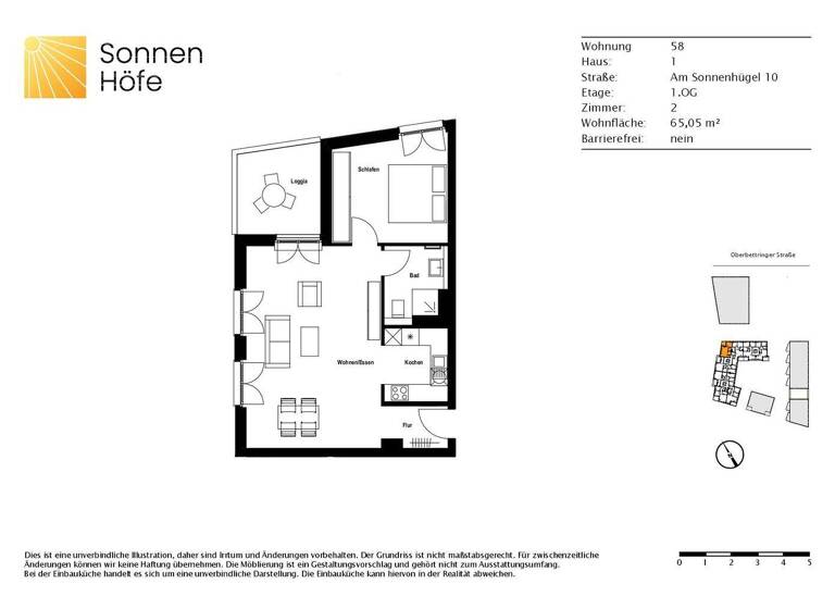 Wohnung zur Miete 865 € 2 Zimmer 65,1 m² 1. Geschoss frei ab 01.03.2026 Am Sonnenhügel 10/1 Schwäbisch Gmünd 73525