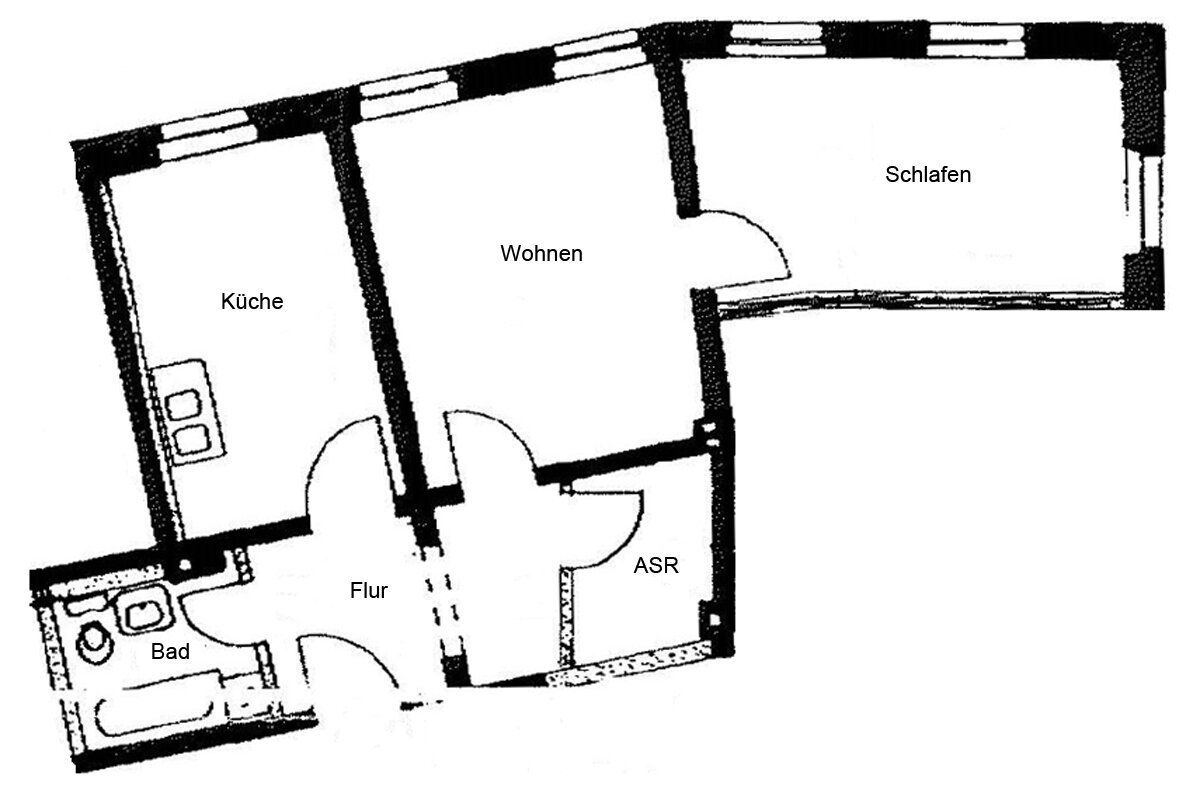 Wohnung zur Miete 450 € 2 Zimmer 57,1 m²<br/>Wohnfläche 1.<br/>Geschoss ab sofort<br/>Verfügbarkeit Tittmannstraße 29b Striesen-West (Alemannenstr.) Dresden 01309