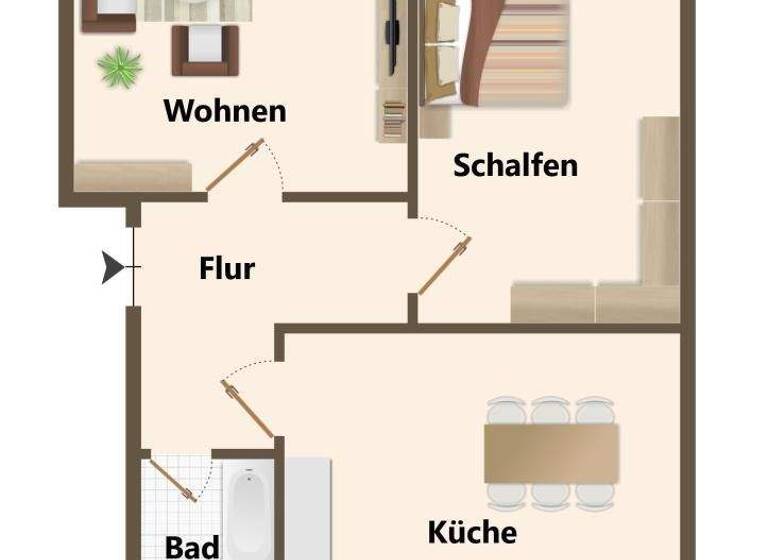 Wohnung zur Miete 305 € 2 Zimmer 48,3 m² 1. Geschoss Straße der Jugend 12 Brieske 01968