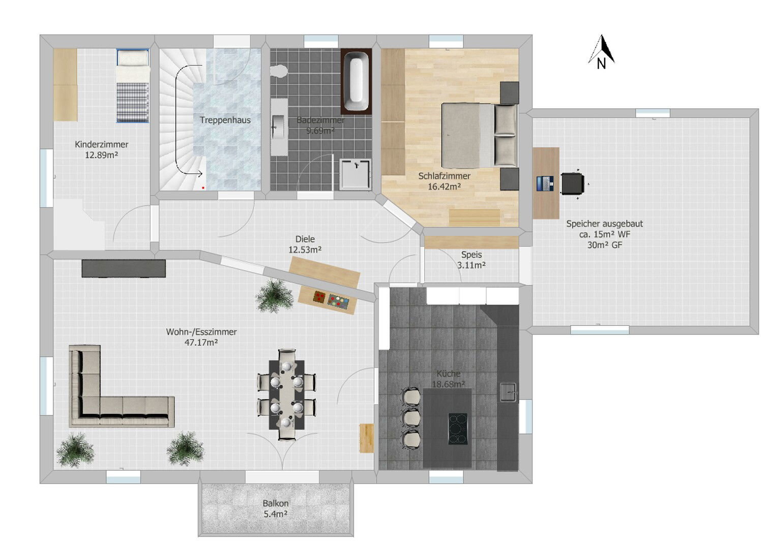 Wohnung zur Miete 1.590 € 4,5 Zimmer 140 m²<br/>Wohnfläche 1.<br/>Geschoss 01.03.2025<br/>Verfügbarkeit Eibenweg 2 Brandlberg - Keilberg Regensburg 93055