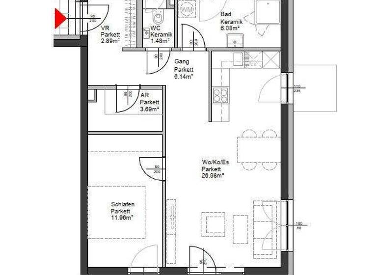Wohnung zur Miete 582 € 2 Zimmer 59,2 m² 1. Geschoss Straßgang Graz-Neuhart 8053