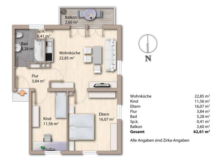 Wohnung zum Kauf provisionsfrei 375.000 € 3 Zimmer 63 m² Höhenkirchen Höhenkirchen-Siegertsbrunn 85635