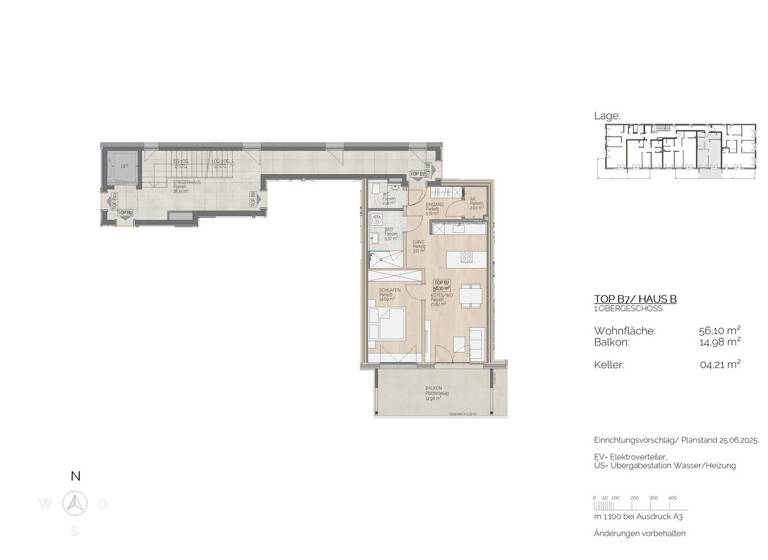 Wohnung zum Kauf 463.000 € 2 Zimmer 56,1 m² 1. Geschoss St. Lorenz 5310