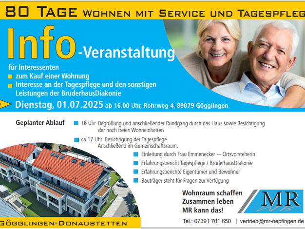 Terrassenwohnung zum Kauf - Erstbezug provisionsfrei 2 Zimmer 65 m² Dachgeschoss, EG frei ab sofort Rohrweg 4 Gögglingen Ulm 89079