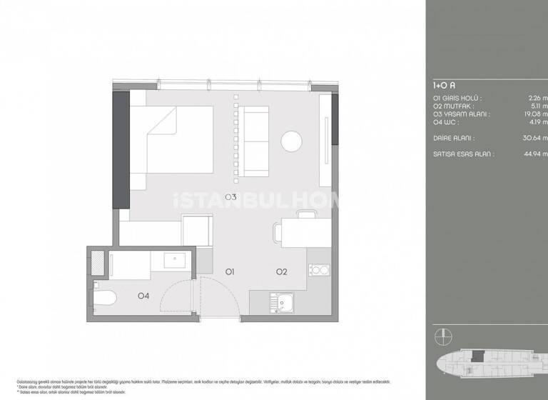 Studio zum Kauf 348.000 € 1 Zimmer 43 m² EG Istanbul 34394