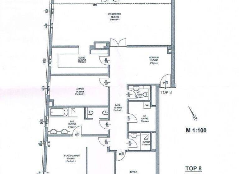 Wohnung zur Miete 2.727 € 4 Zimmer 184 m² 2. Geschoss Straßergasse Wien 1190