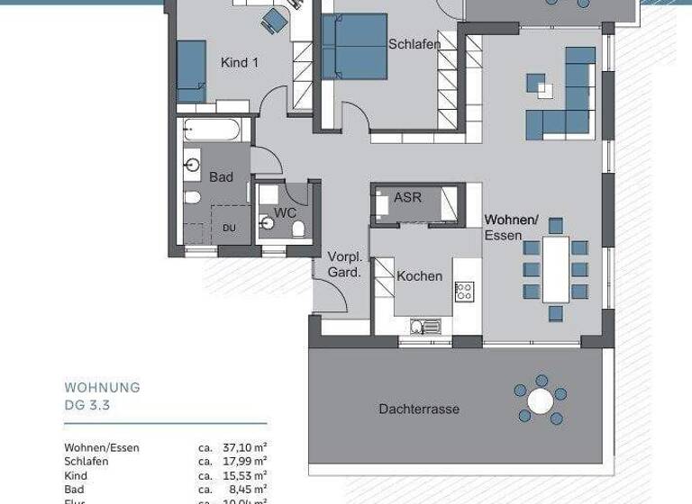 Penthouse zur Miete - Erstbezug 1.335 € 3,5 Zimmer 133,5 m² 3. Geschoss Hauptstraße 52 Onstmettingen Albstadt 72461