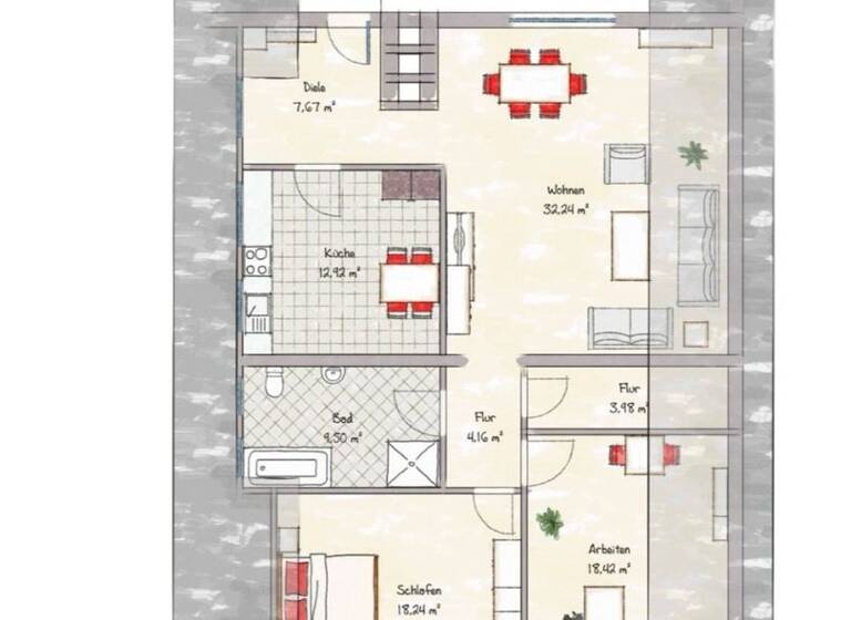 Terrassenwohnung zur Miete 1.180 € 5 Zimmer 105 m² Geschoss 1/1 frei ab sofort Traar Krefeld 47802