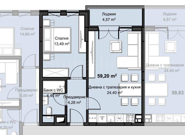 Studio zum Kauf 116.948 € 2 Zimmer 75,9 m² Plovdiv