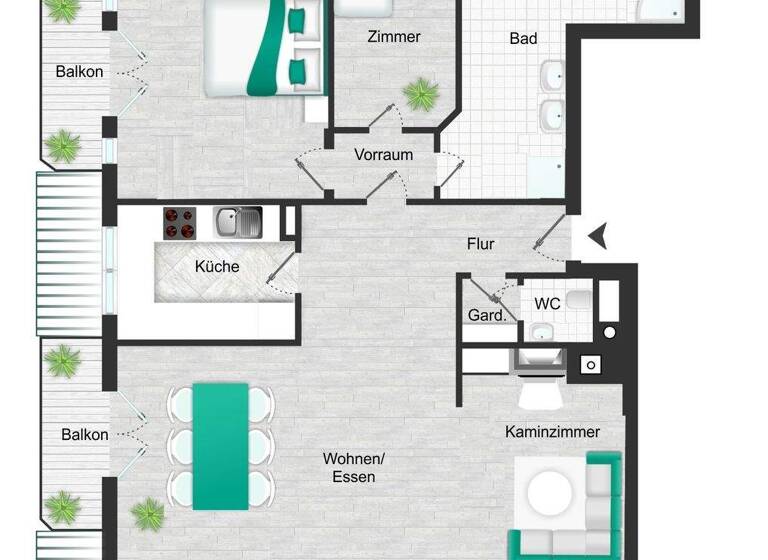 Wohnung zum Kauf 1.595.000 € 4 Zimmer 184 m² 2. Geschoss Grünwald 82031