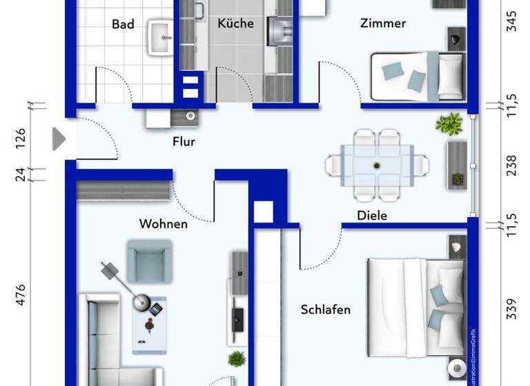 Wohnung zum Kauf 339.000 € 3 Zimmer 77,2 m²<br/>Wohnfläche Eselsberg Ulm 89075