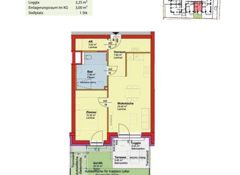 Wohnung zur Miete - Erstbezug 536 € 2 Zimmer 53,4 m² EG Palterndorf 2182