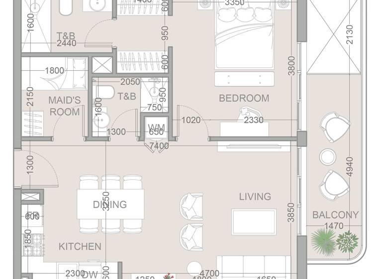Wohnung zum Kauf provisionsfrei 323.706 € 2,5 Zimmer 73 m² Dubai 00000